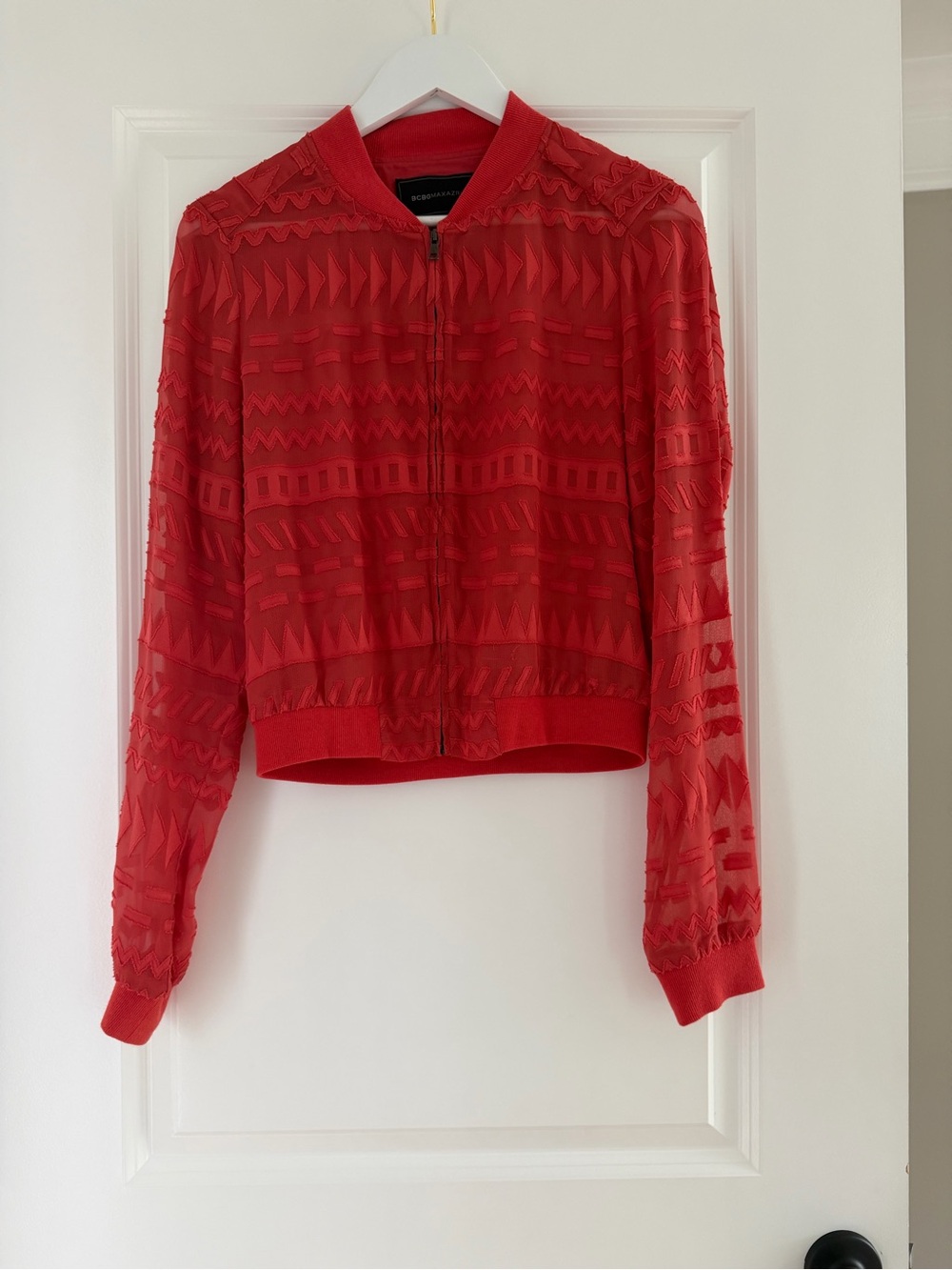 BCBGMaxAzria Textured Zip Bomber Jacket